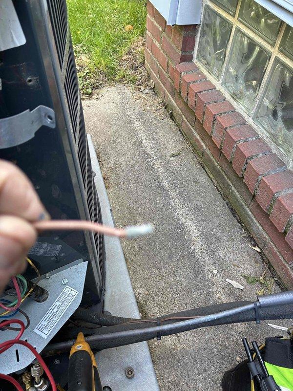 Completed preventative maintenance on residential cooling system. Performed diagnostic testing of outdoor condensing unit, measuring operational temperatures and electrical parameters using digital multimeter. Inspected internal wiring connections, control board, and motor assembly to ensure proper function and system performance for the upcoming cooling season.
