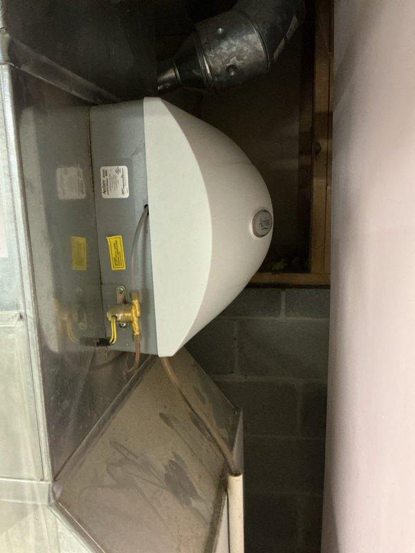 Completed comprehensive cooling system maintenance on residential HVAC unit. Performed standard preventive maintenance procedures including inspection of furnace, air handler, and associated components. System humidifier and water heater connections were verified for proper operation, all safety labels and gas shutoff valves confirmed accessible and functional, with equipment found in normal operating condition upon completion of service.