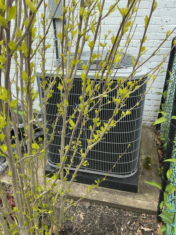 Completed cooling tune-up on residential HVAC system including outdoor condenser unit and indoor Rheem Criterion II furnace. Performed standard maintenance inspection, checked refrigerant levels, cleaned condenser coils, verified electrical connections, and tested system operation to ensure optimal performance for the cooling season.