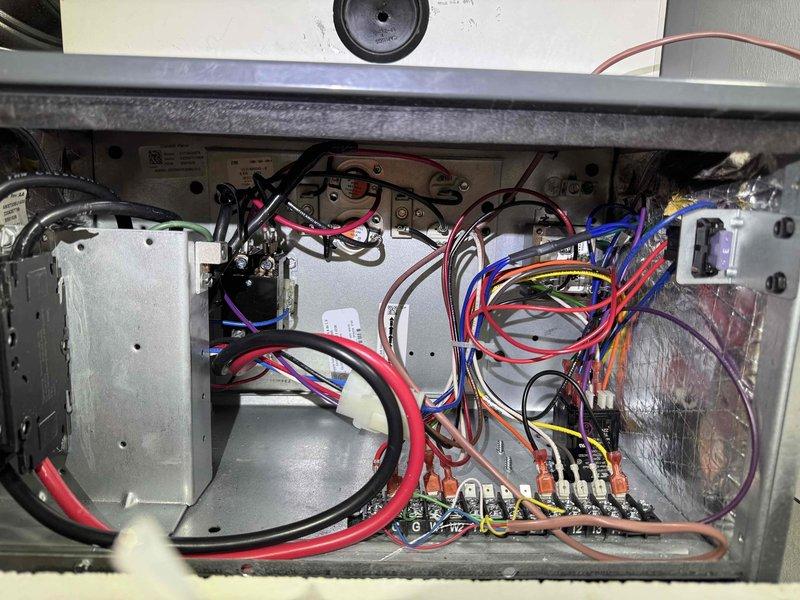 Completed routine cooling maintenance on HVAC system, including thorough inspection of electrical control panel and blower assembly. Verified all wire connections, terminal blocks, and safety controls were secure and functioning properly; inspected blower wheel for proper operation and confirmed motor shaft and bearing assembly showed normal wear with no immediate service requirements.