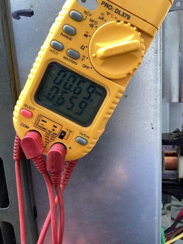 Performed routine cooling system maintenance on residential HVAC unit. Conducted electrical diagnostics using digital multimeter to verify proper capacitor function and system voltage readings, confirming all electrical components operating within manufacturer specifications. Inspected furnace and associated ductwork for proper airflow and structural integrity, with all equipment found in good working condition.