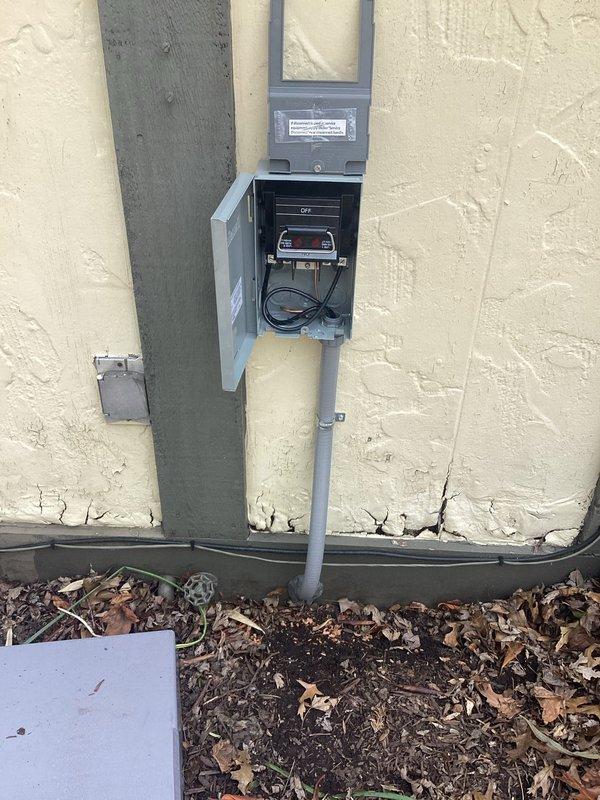 Relocated existing AC circuit and associated electrical components to accommodate customer needs. Accessed exterior meter installation and basement crawl space to reroute wiring through floor joists and structural supports. Installed new conduit routing, secured electrical cables with appropriate hangers and mounting brackets, and verified proper circuit protection and meter functionality. All work completed to code specifications with system tested and operational upon completion.