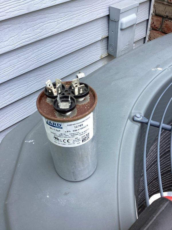 Completed scheduled cooling system maintenance on residential outdoor condensing unit. Performed comprehensive inspection of condenser components, checked electrical connections and capacitor operation, verified proper airflow through louvered panels, and ensured unit was operating within manufacturer specifications. System tested and confirmed ready for cooling season operation.