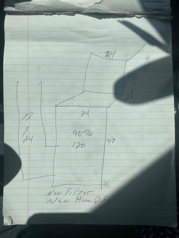 Responded to no heat service call at residential property. Performed complete system assessment of existing HVAC equipment and water heater located in basement utility area. Documented current system configuration including furnace, air handler, and associated venting components. Took field measurements of installation area and ductwork layout, noting dimensions for proper equipment sizing and replacement planning. Prepared comprehensive estimate for full HVAC system replacement including new furnace, humidifier, and outdoor condensing unit to restore heating functionality and improve system efficiency.