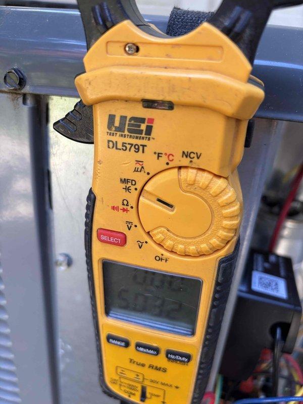 Performed preventative maintenance on residential cooling system. Conducted electrical diagnostics using digital clamp meter to verify proper amperage draw and system performance, and inspected electrical disconnect panel to ensure all connections were secure and components functioning properly.
