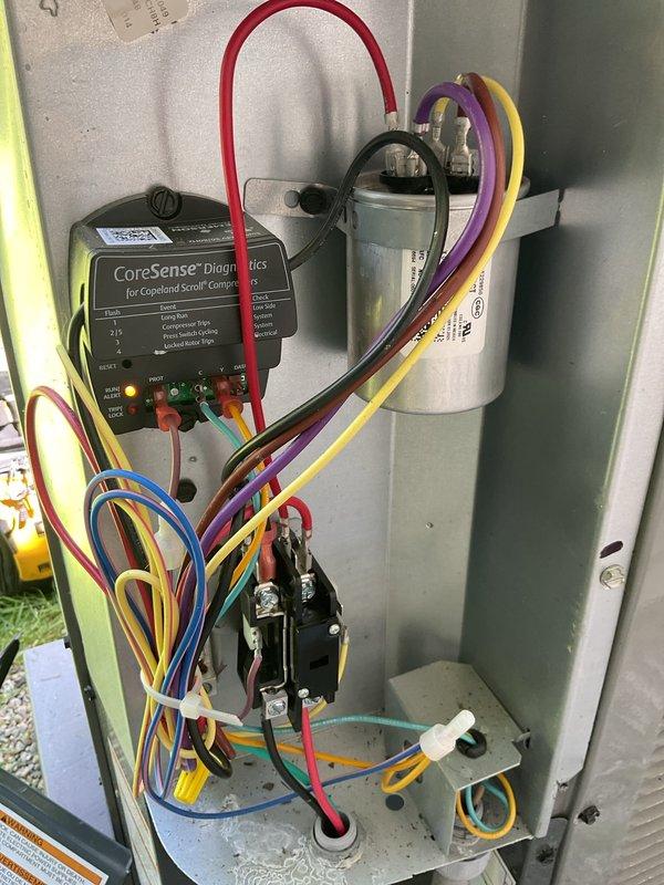 Completed preventive maintenance on Amana outdoor condensing unit, including comprehensive system inspection and performance diagnostics. Removed air scrubber unit from ductwork to facilitate scheduled third-party duct cleaning service. Utilized CoreSense diagnostic equipment to verify compressor operation and electrical system functionality, confirming all components operating within manufacturer specifications.