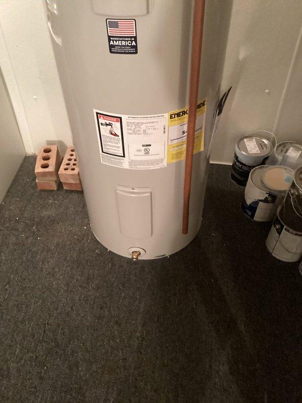 Responded to warranty call for newly installed Bradford White water heater with no hot water to showers. Upon inspection, verified proper installation of unit with expansion tank, copper supply lines, brass shut-off valves, and flexible connectors all correctly configured. Troubleshot system, identified and resolved issue preventing hot water delivery to fixtures, and confirmed full hot water restoration to all shower locations.