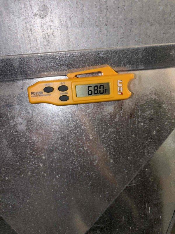 Completed routine cooling system maintenance inspection and performance verification. Measured supply air temperature at 68°F using calibrated digital thermometer and verified electrical parameters with True RMS multimeter to ensure proper system operation. All components operating within normal specifications with no deficiencies noted during this preventive maintenance visit.
