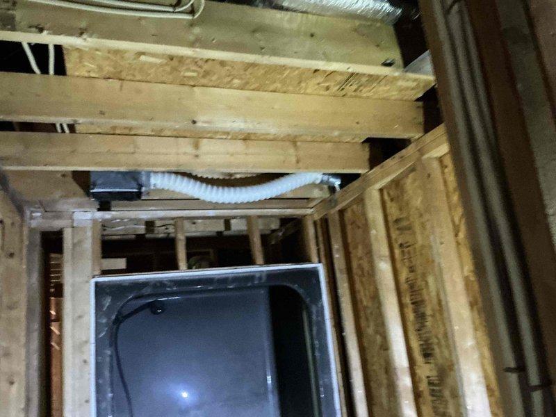 Completed comprehensive HVAC system replacement estimate including full equipment assessment and ductwork evaluation for both supply and return air distribution. Documented existing installation conditions showing exposed framing, current ductwork configuration with flexible ducts, and metallic supply plenum positioned within floor joists. Provided customer with multiple system options for complete heating and cooling replacement with necessary modifications to supply and return ductwork to ensure proper airflow and system performance.