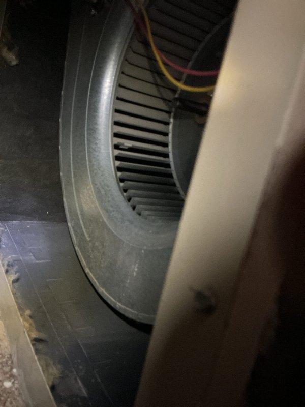 Completed comprehensive cooling system maintenance inspection. Examined blower assembly, verified proper operation of fan motor and wheel, and inspected all electrical connections for secure termination. Checked condensate drain lines and shut-off valves for proper function, confirmed system components showed normal operating conditions with appropriate moisture levels on refrigerant lines.
