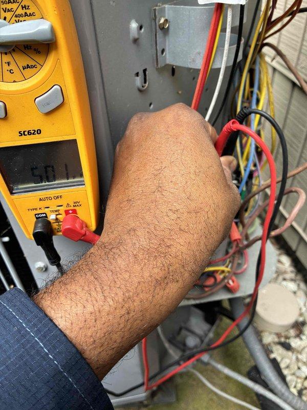 Completed scheduled cooling system maintenance as part of recurring service program. Performed comprehensive electrical diagnostics using digital multimeter to verify proper voltage and amperage at terminal connections and control board. Inspected all electrical connections, terminal blocks, and wiring harness for signs of wear, corrosion, or loose connections; all components found secure and functioning within manufacturer specifications.