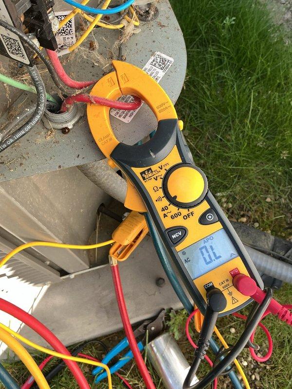 Responded to no cooling complaint on residential air conditioning system. Upon arrival, performed diagnostic testing of outdoor unit electrical components using clamp meter. Identified failed dual-run capacitor as root cause of system malfunction. Replaced defective JARD capacitor with new unit, reconnected all electrical terminals, and verified proper wire connections. Tested system operation and confirmed unit returned to normal cooling function.