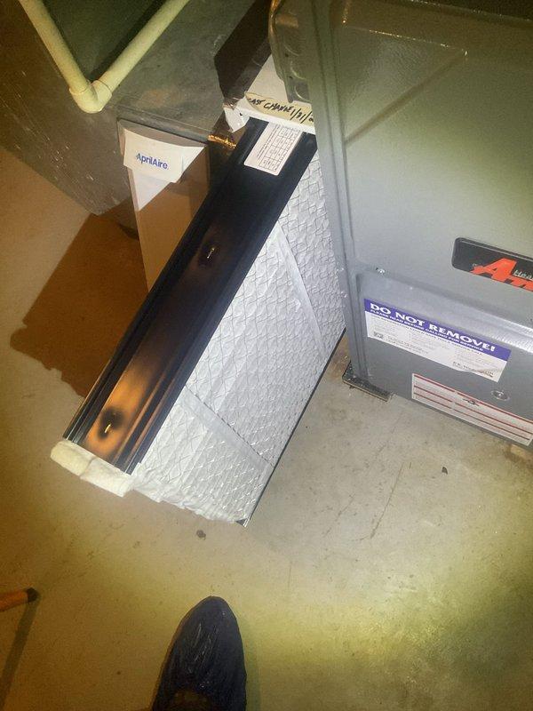 Completed routine cooling maintenance on residential HVAC system, servicing outdoor condensing unit and inspecting indoor air handler components. Replaced air filter at return vent housing and verified proper airflow throughout system. All equipment operating within normal parameters with no issues identified.