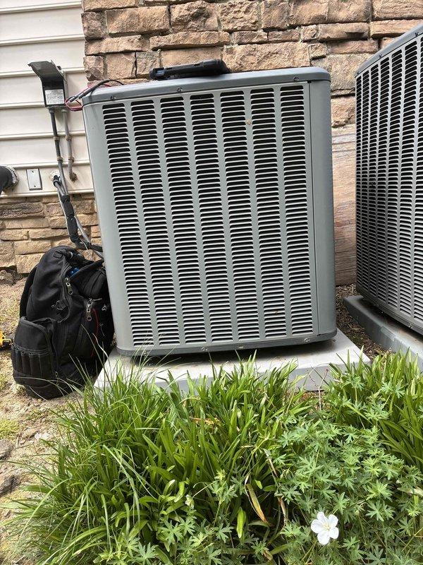 Responded to no-cooling call for upstairs air conditioning system. Upon arrival, found outdoor condensing unit not operating when thermostat called for cooling. Performed electrical diagnostics using clamp meter to test amperage draw and voltage at the unit. Identified issue preventing compressor from energizing and restored system to proper operation, verifying adequate airflow and electrical readings within manufacturer specifications.
