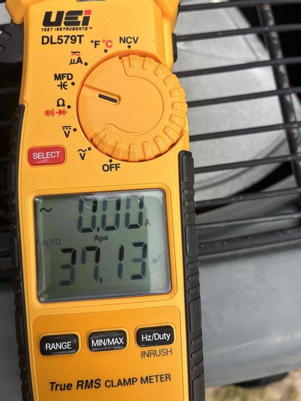 Responded to no-cooling call for upstairs air conditioning system. Upon arrival, found outdoor condensing unit not operating when thermostat called for cooling. Performed electrical diagnostics using clamp meter to test amperage draw and voltage at the unit. Identified issue preventing compressor from energizing and restored system to proper operation, verifying adequate airflow and electrical readings within manufacturer specifications.