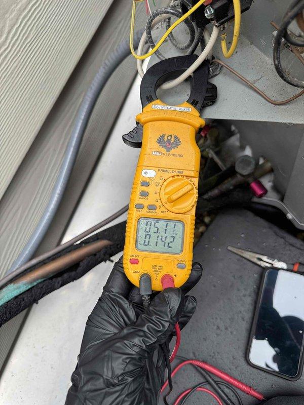 Completed comprehensive heating and cooling maintenance on dual HVAC systems. Performed diagnostic testing using digital multimeter to verify electrical parameters and system performance, inspected refrigerant lines and ductwork for proper operation, and documented equipment condition with no issues found requiring immediate attention.