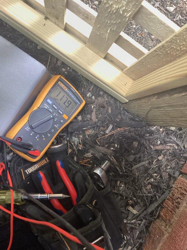 Responded to service call for non-functioning mini split units with suspected electrical issue. Customer reported that turning off breaker for mini splits also deactivated kitchen lights, indicating improper circuit wiring. Performed voltage testing at electrical panel and circuit locations using digital multimeter to verify power distribution and identify cross-wired circuits. Measurements confirmed abnormal voltage readings and circuit configuration issues requiring correction to isolate mini split system from kitchen lighting circuit.