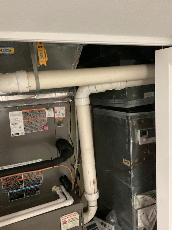 Completed comprehensive MVP cooling maintenance on three HVAC systems, including two outdoor condensing units and one indoor air handler with associated components. Performed standard maintenance procedures including filter inspection, coil cleaning, refrigerant level verification, electrical connection testing, and condensate drain line evaluation on all three units. Additionally completed MVP maintenance on tanked water heater, inspecting burner assembly, testing temperature and pressure relief valve, checking anode rod condition, and verifying proper combustion and venting.