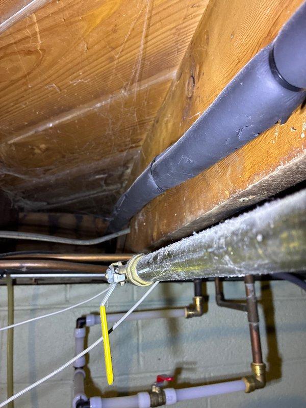 Conducted on-site evaluation for air conditioning system replacement due to hail damage. Assessed existing HVAC equipment and documented current installation conditions, including Bradford White water heater and associated plumbing infrastructure in mechanical space. Provided replacement options and recommendations for new AC system installation.