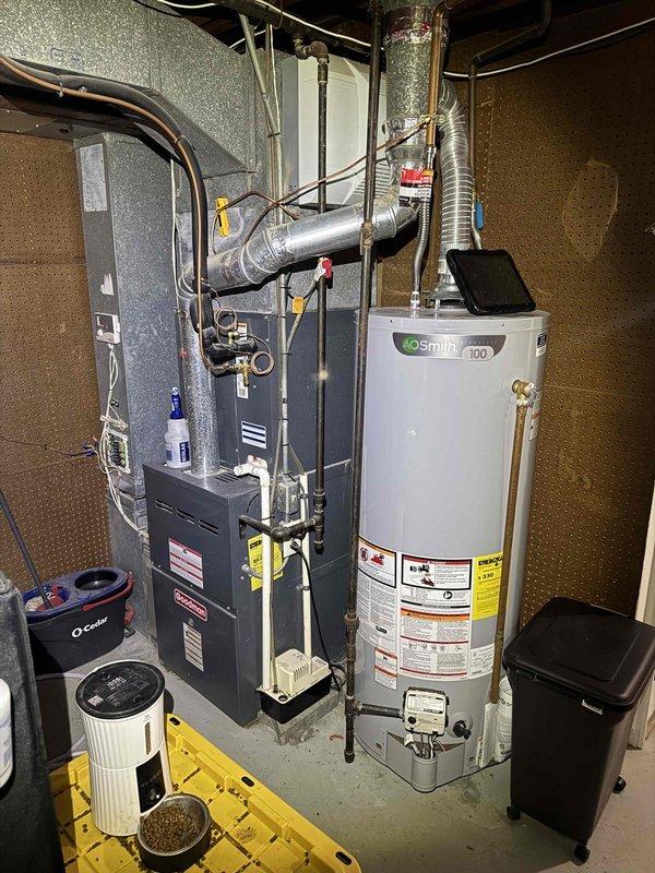 Completed comprehensive cooling maintenance on residential HVAC system, including inspection of furnace and associated components in utility room. Performed electrical diagnostics on outdoor condensing unit using clamp meter to verify proper amperage draw and system performance, confirming all readings within manufacturer specifications.
