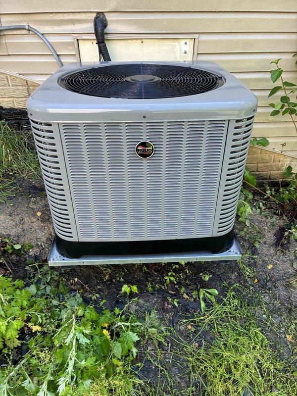 Performed comprehensive cleaning service on residential Ruud air conditioning system. Removed and thoroughly cleaned blower wheel assembly, eliminating accumulated dust and debris from fins and metal surfaces to restore optimal airflow efficiency. Cleaned evaporator coil to improve heat transfer and system performance, ensuring proper operation for continued reliable cooling.