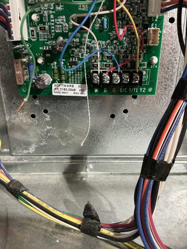 Responded to no cooling complaint on residential air conditioning system. Upon arrival, confirmed outdoor condenser unit was operational with fan running but system not producing cool air. Performed diagnostic inspection of unit exterior and internal control components. Examined circuit boards, wiring connections, and electrical control panel. All visible components including fan motor, control boards, and electrical connections appeared intact and functional. Collected diagnostic fee for service call and system evaluation.