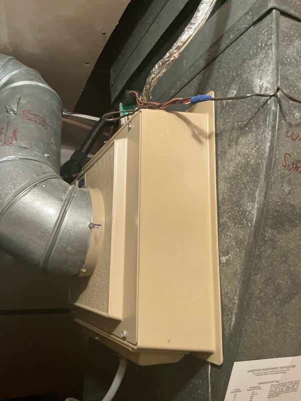 Conducted site assessment of existing HVAC system to provide furnace replacement options for attic installation. Evaluated current equipment configuration, ductwork connections, and thermostat setup. Documented existing system components including plenum assembly, duct transitions, electrical connections, and digital Honeywell thermostat to develop comprehensive replacement proposal.