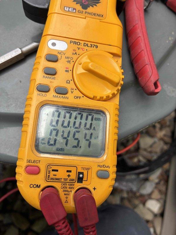 Completed scheduled preventive maintenance on residential cooling system. Performed comprehensive system diagnostics using digital multimeter to verify electrical performance, measuring voltage and amperage at outdoor condensing unit. All electrical readings were within manufacturer specifications, and unit operation was confirmed normal with no deficiencies noted.