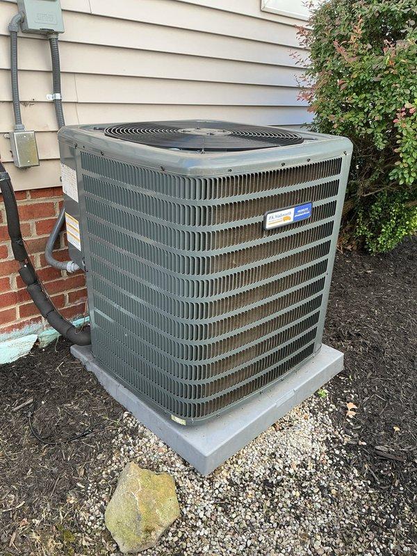 Completed scheduled preventive maintenance on residential air conditioning system. Performed comprehensive inspection of outdoor condenser unit, including electrical testing with multimeter to verify proper voltage and amperage readings. Condenser coil fins were found in good condition with no visible damage or debris accumulation. Unit operating within normal parameters with all components functioning properly.