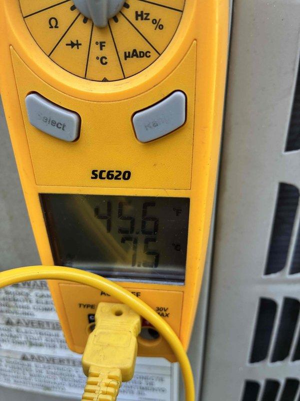 # HVAC Cooling Maintenance Completed

Performed comprehensive cooling system maintenance on outdoor condensing unit. Conducted thorough inspection of electrical components including capacitor, contactor, and wire connections. Verified proper voltage readings using digital multimeter, confirming system operating within manufacturer specifications at 440VAC. All electrical connections were inspected for tightness and proper termination. Capacitor tested and found to be functioning correctly. System operational and ready for cooling season demands.