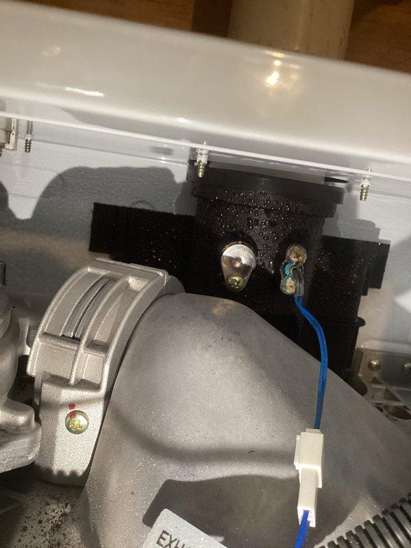 Completed routine maintenance flush on tankless water heater system. Performed descaling procedure, inspected internal components including heat exchanger assembly and mounting hardware, verified proper operation of electrical connections and water flow pathways, and documented equipment condition with photographic records.
