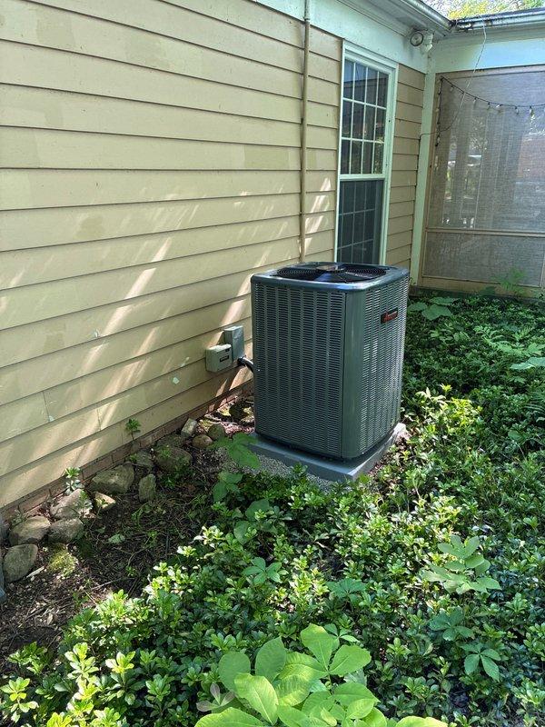 Completed full HVAC system installation including new 97% high-efficiency gas furnace and matching air conditioning unit. Installed outdoor condensing unit on concrete pad with proper clearances, connected refrigerant lines and electrical service, and established all necessary drainage via PVC condensate lines. System tested and verified operational at manufacturer specifications with proper airflow and temperature differentials confirmed.