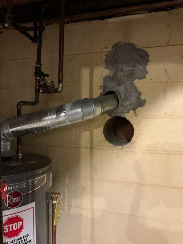 Conducted upstairs air conditioning replacement assessment and provided equipment options to customer. Documented existing HVAC system configuration including ductwork penetrations through basement utility area and current installation conditions. Presented multiple replacement unit specifications and discussed installation requirements for new system.