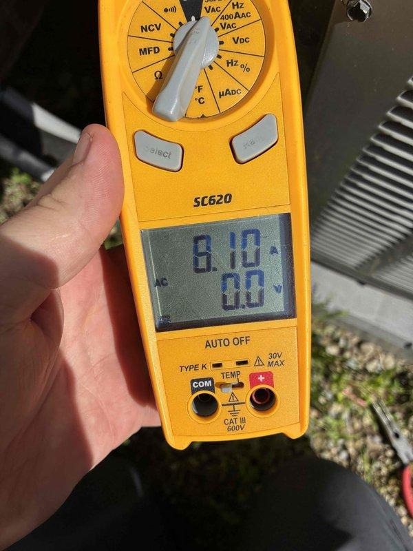 Completed comprehensive cooling system maintenance inspection. Verified capacitor integrity and electrical connections, confirming proper wire terminations and secure mounting within the condensing unit housing. Performed diagnostic testing using digital multimeter to measure capacitance values, ensuring capacitor is functioning within manufacturer specifications for optimal compressor and fan motor operation.