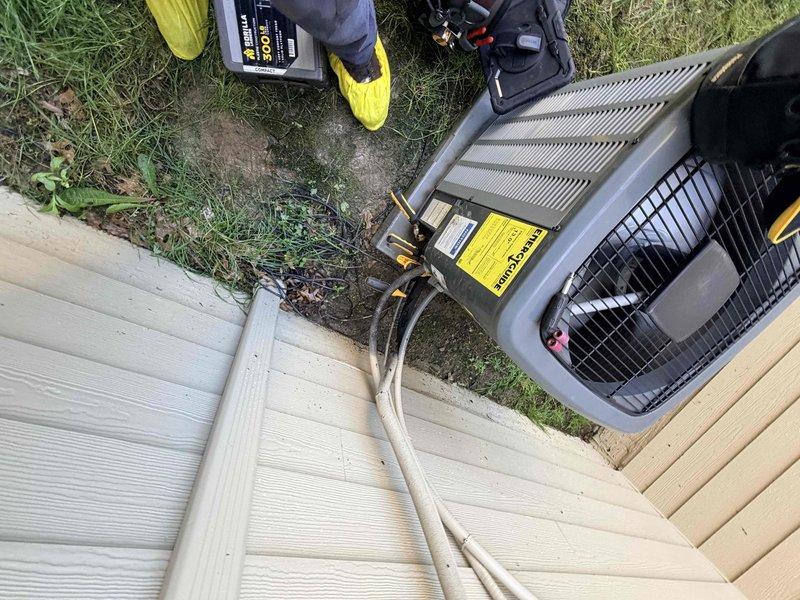 Responded to no cooling call where system was blowing warm air. Upon arrival, performed diagnostic assessment of outdoor heat pump unit and confirmed system was operational but not cooling properly. Completed troubleshooting procedures and restored cooling function to the system.