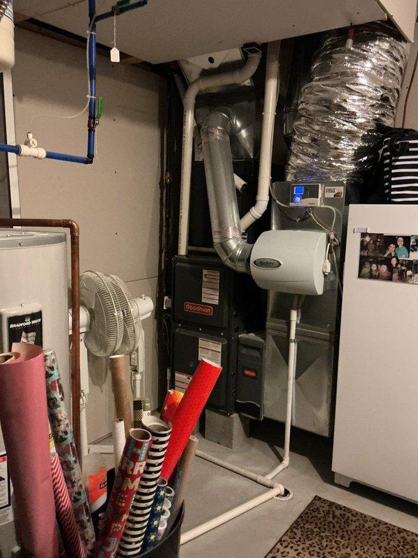 Completed routine cooling maintenance on residential HVAC system. Inspected outdoor condensing unit electrical components including capacitor and associated wiring connections, verified proper terminal connections and component condition. Performed indoor air handler inspection, checked ductwork connections, and verified system operational status for continued reliable cooling performance.
