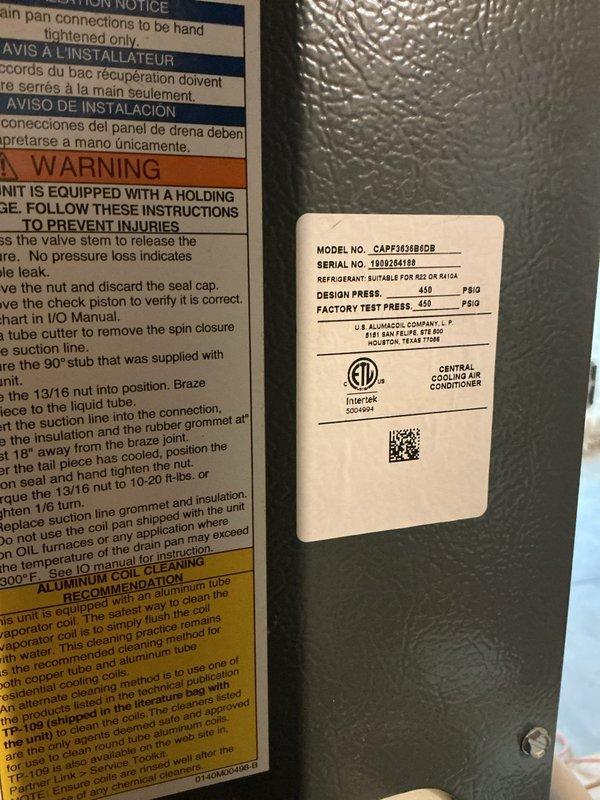 Completed scheduled cooling maintenance on residential HVAC system. Performed comprehensive inspection of outdoor condensing unit, verified refrigerant pressures and superheat/subcooling temperatures using digital manifold gauge, and documented equipment nameplate information including model CAPF1436B6DB. All system parameters measured within normal operating range, and unit is functioning properly for continued cooling season operation.