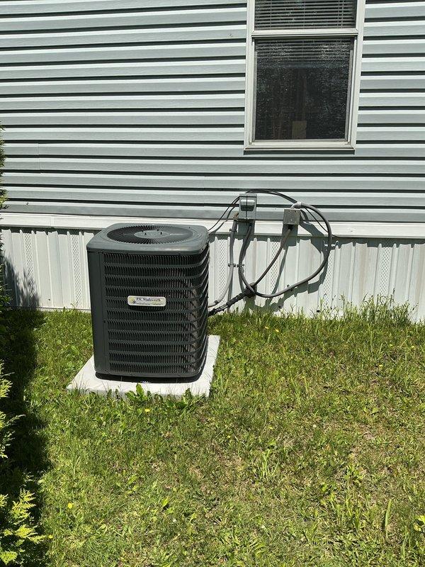 Performed preventative maintenance on residential air conditioning system. Inspected outdoor condensing unit, refrigerant line sets, electrical connections, and associated plumbing components to ensure proper operation and system efficiency for the cooling season.