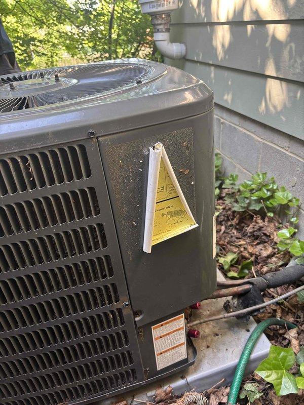 Completed preventive maintenance tune-up on residential air conditioning system. Performed comprehensive inspection of outdoor condensing unit, verified electrical readings at 403 volts, cleaned condenser coils, checked refrigerant levels, and tested system operation. Unit is operating within normal parameters and ready for the upcoming cooling season.