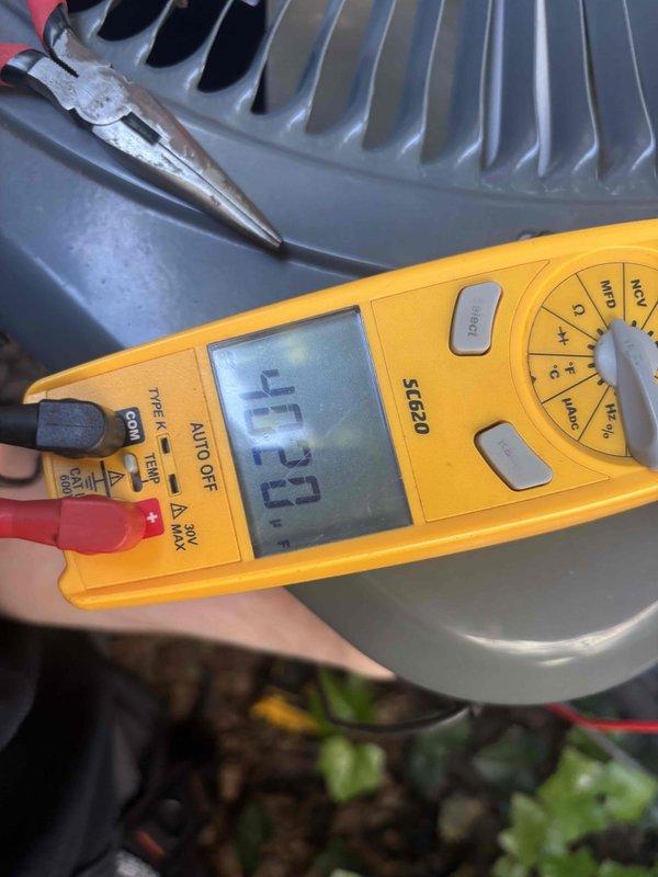 Completed preventive maintenance tune-up on residential air conditioning system. Performed comprehensive inspection of outdoor condensing unit, verified electrical readings at 403 volts, cleaned condenser coils, checked refrigerant levels, and tested system operation. Unit is operating within normal parameters and ready for the upcoming cooling season.