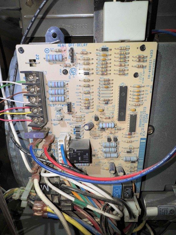 Completed comprehensive cooling system maintenance on 8-ton HVAC unit under MVP agreement. Inspected control board with all electronic components, capacitors, and wiring connections functioning properly; verified evaporator coil condition and noted deteriorated insulation material at base of coil assembly requiring future attention. System operational and tested satisfactorily upon completion.