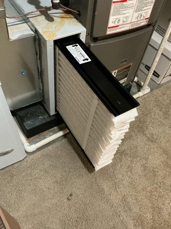Conducted on-site evaluation of existing Lennox furnace and HVAC system for recent homeowner to provide equipment replacement options. Assessed current basement installation including air handler, ductwork configuration, filtration system, and overall mechanical infrastructure to determine optimal replacement solutions for aging equipment.