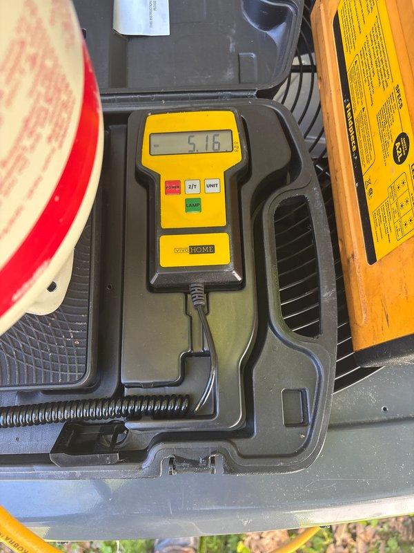 Repaired refrigerant leak on suction line at condenser unit. Performed leak detection using electronic refrigerant leak detector, brazed damaged section of suction line, evacuated system to 500 microns, and recharged unit to manufacturer specifications.