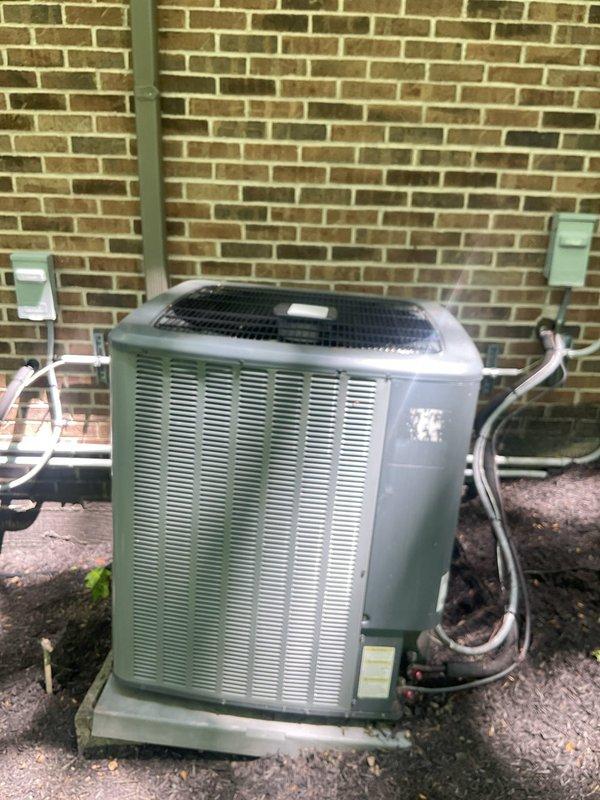Completed scheduled cooling maintenance on two HVAC systems. Performed comprehensive inspection of outdoor condensing units, including examination of electrical connections, contactors, capacitors, and control boards. Verified proper operation of all components, checked refrigerant line connections, and inspected mounting hardware and electrical disconnects. Both systems found to be operating within normal parameters with all safety controls functioning properly.