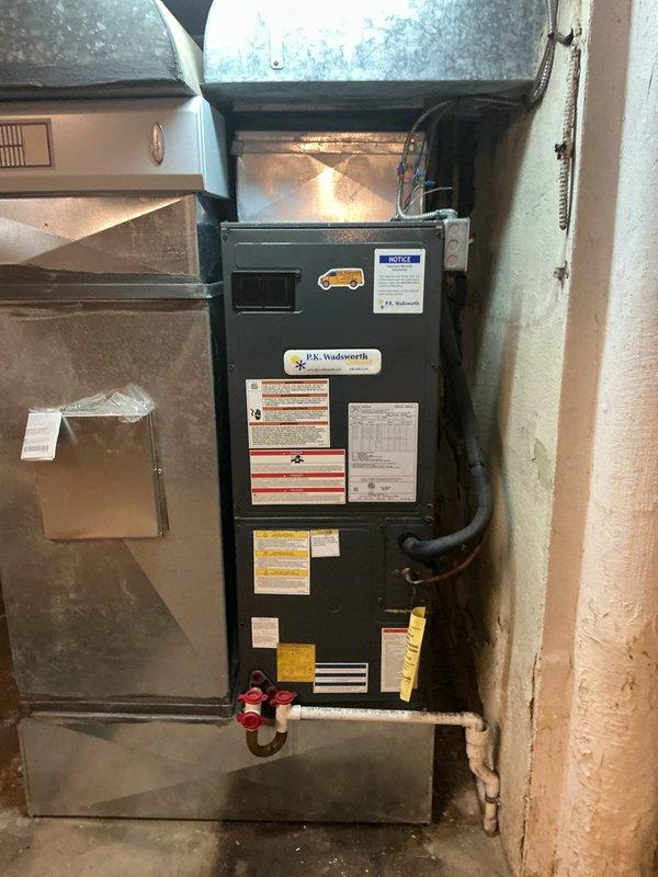 Completed preventive maintenance on Unico MVP high-velocity cooling system. Inspected indoor furnace unit and outdoor condensing unit, verified proper operation of all components, checked refrigerant levels, and confirmed system is functioning within manufacturer specifications for the upcoming cooling season.