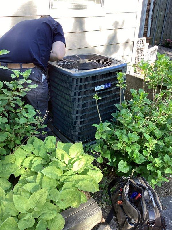 Completed comprehensive cooling system maintenance on residential outdoor condensing unit. Performed electrical diagnostics using digital multimeter to verify proper voltage and amperage readings at capacitor and electrical components. Inspected condenser coil fins, verified proper operation of outdoor unit, and ensured all electrical connections were secure and functioning within manufacturer specifications.