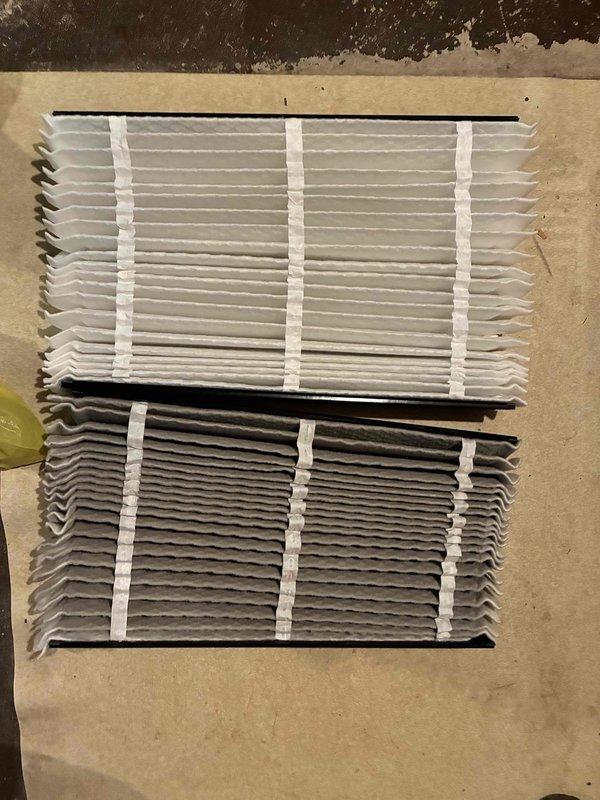 Completed scheduled preventative maintenance on residential cooling system. Inspected air handler unit and replaced dirty pleated air filter with new filter to ensure proper airflow and system efficiency. All equipment operating within normal parameters upon completion of service.