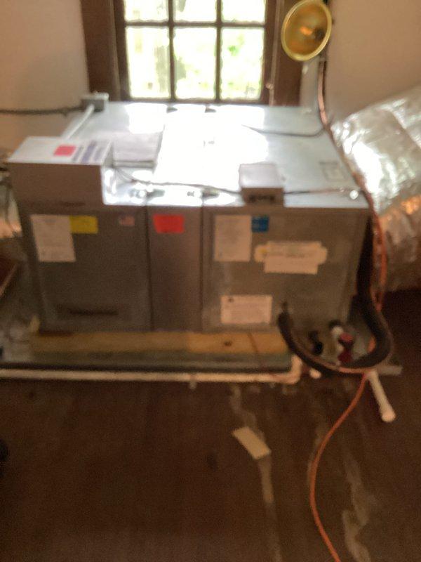 Completed comprehensive cooling maintenance on residential HVAC system, including inspection of outdoor condensing unit with service valves and refrigerant lines, and indoor air handler located in upper level space. All electrical components had been previously serviced; performed mechanical inspection, verified proper refrigerant line connections, checked service valve operation, and confirmed system readiness for cooling season operation.