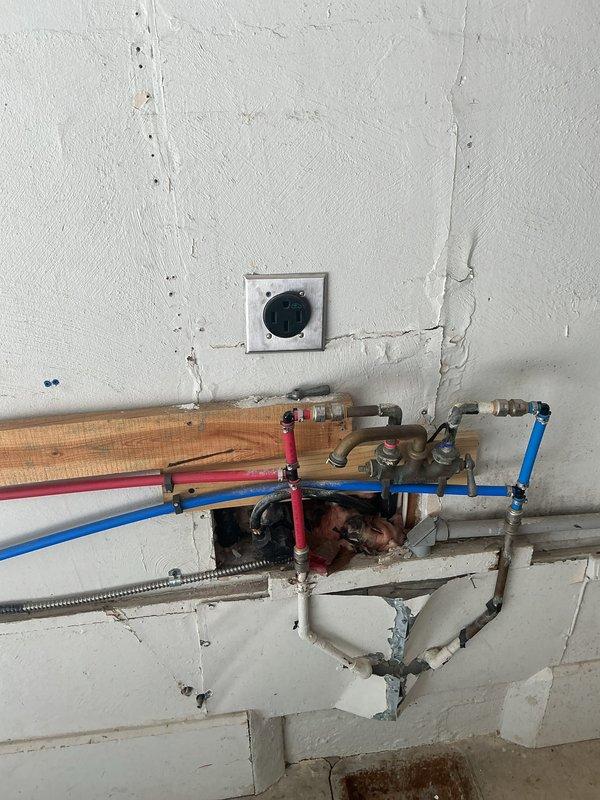 Responded to service call for two non-functioning outlets following whole home rewire completed in April. Upon arrival, located and tested affected receptacles, including GFCI outlet in utility area. Inspected electrical connections, traced circuits through conduit system, and verified proper wiring at outlet boxes. Identified and corrected wiring issues causing outlets to be inoperable, restored power to both receptacles, and confirmed proper function with testing equipment.