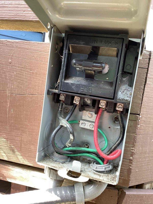 Performed comprehensive cooling maintenance on two HVAC systems as part of scheduled preventive maintenance program. Conducted electrical diagnostics using digital multimeter to verify proper voltage and amperage readings at contactor terminals and control circuits. Inspected and tested outdoor disconnect switches, confirming secure wire connections on line and load terminals with proper grounding. Evaluated electrical components including contactors, capacitors, and control wiring for signs of wear, overheating, or deterioration. Verified all safety disconnects operating correctly and accessible for emergency shutoff. Documented system performance through photographic records of electrical testing procedures and disconnect box conditions. All systems found operating within normal parameters with no immediate repairs required.